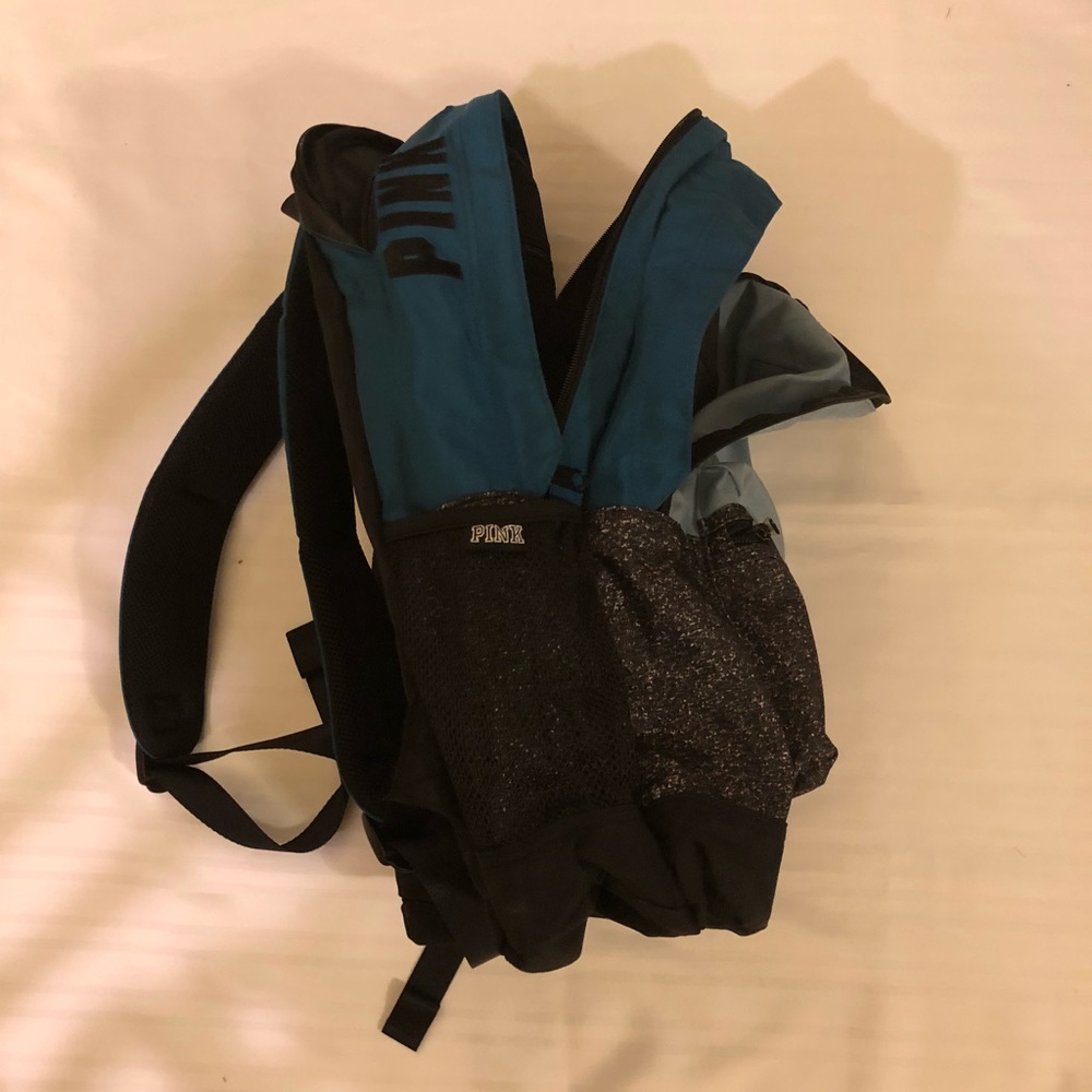 LAST TWO! New VS Pink Campus Backpack Newport Blue - Picture 7 of 7